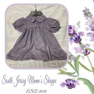 Vintage 1980s Girl Size 18-24 Months Handmade Purple Floral Dress (161)